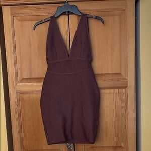 Elegant Burgundy Halter Dress